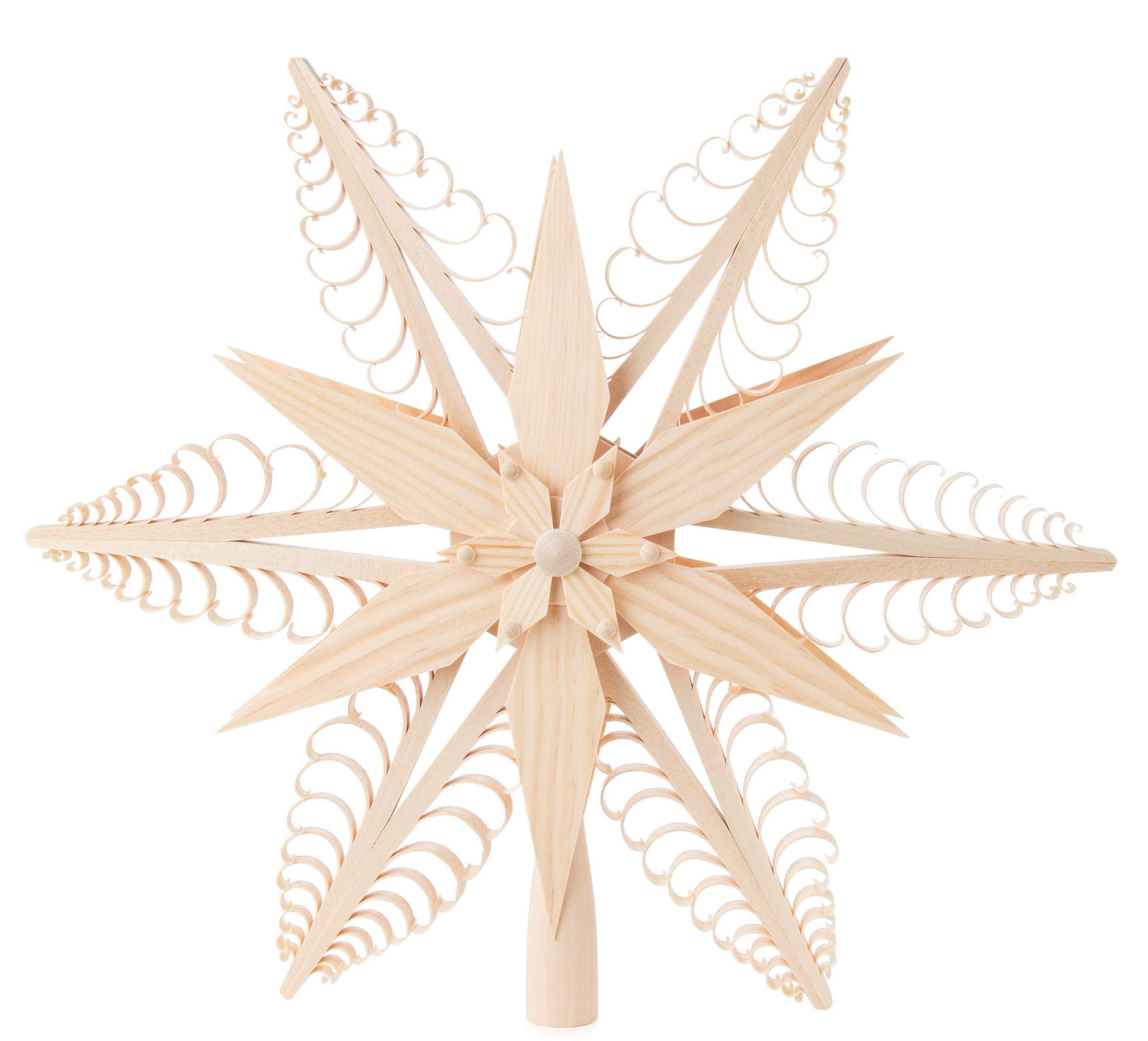 DREGENO Seiffen eGChristmas Tree Topper Chipstar, Natural, 31 cm Diameter