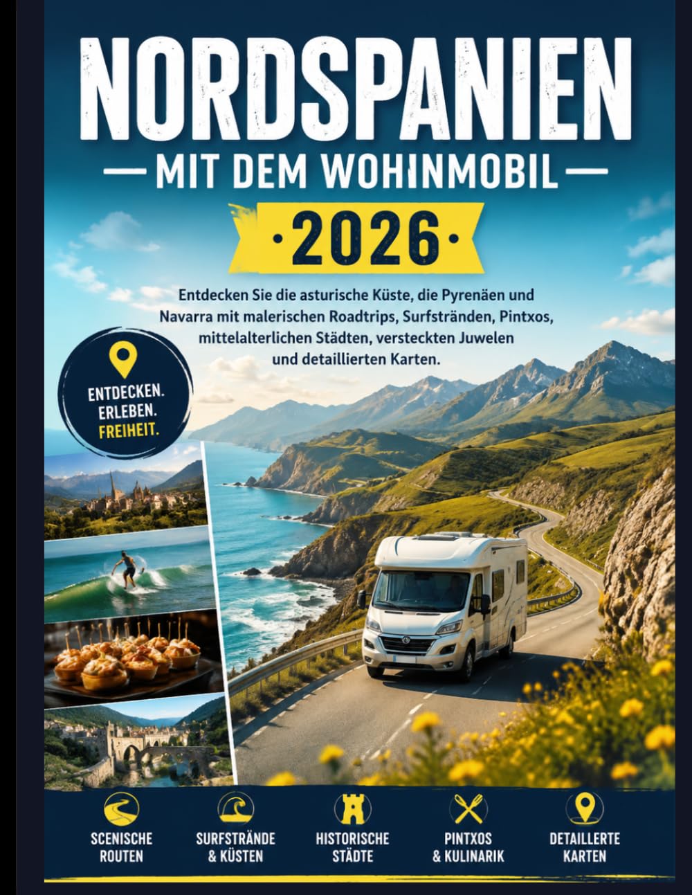 NORDSPANIEN MIT DEM WOHNMOBIL 2026: Entdecken Sie die asturische Küste, die Pyrenäen und Navarra mit malerischen Roadtrips, Surfstränden, Pintxos, ... versteckten Juwelen und detaillierten Karten.