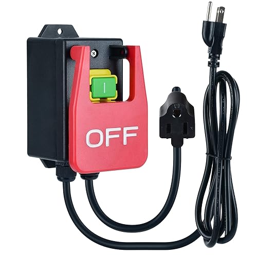 Interruptor de encendidoapagado monofásico de 110 V, interruptor de mesa de enrutador Ortis con señal de parada grande, fácil contacto para apagado