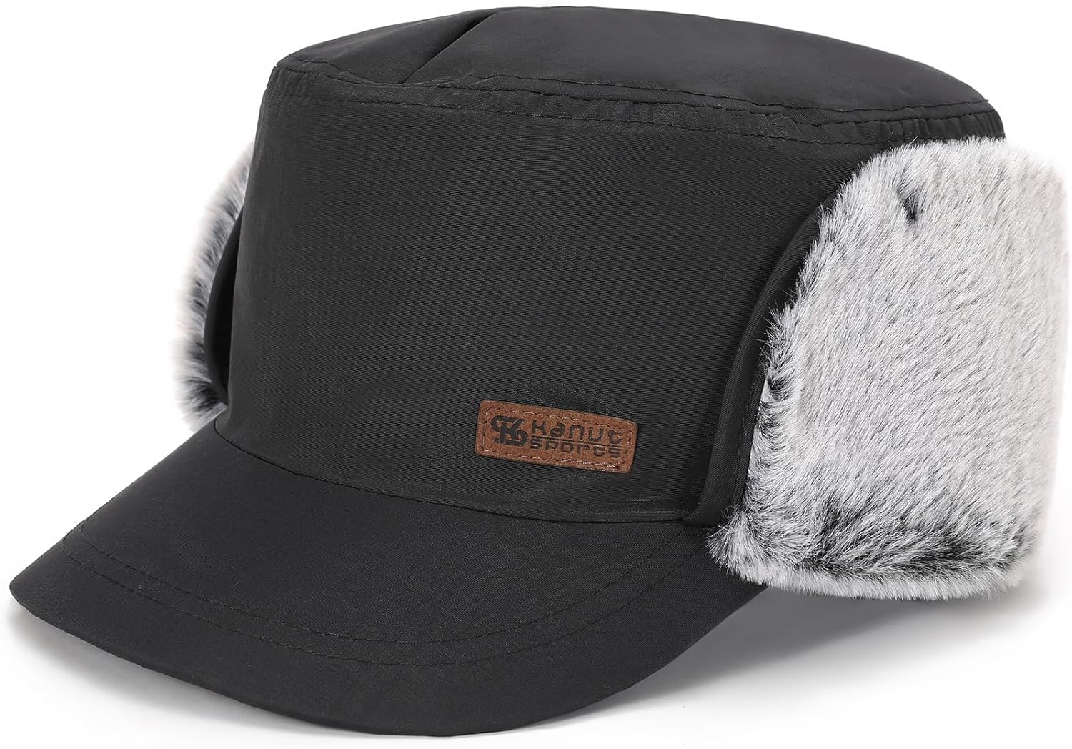 Jacque Camper Cap with Earflaps Warm Wool Blend Trapper Hat, Winter Baseball Cap for Men, Hunting, Hiking, Golf, Camping