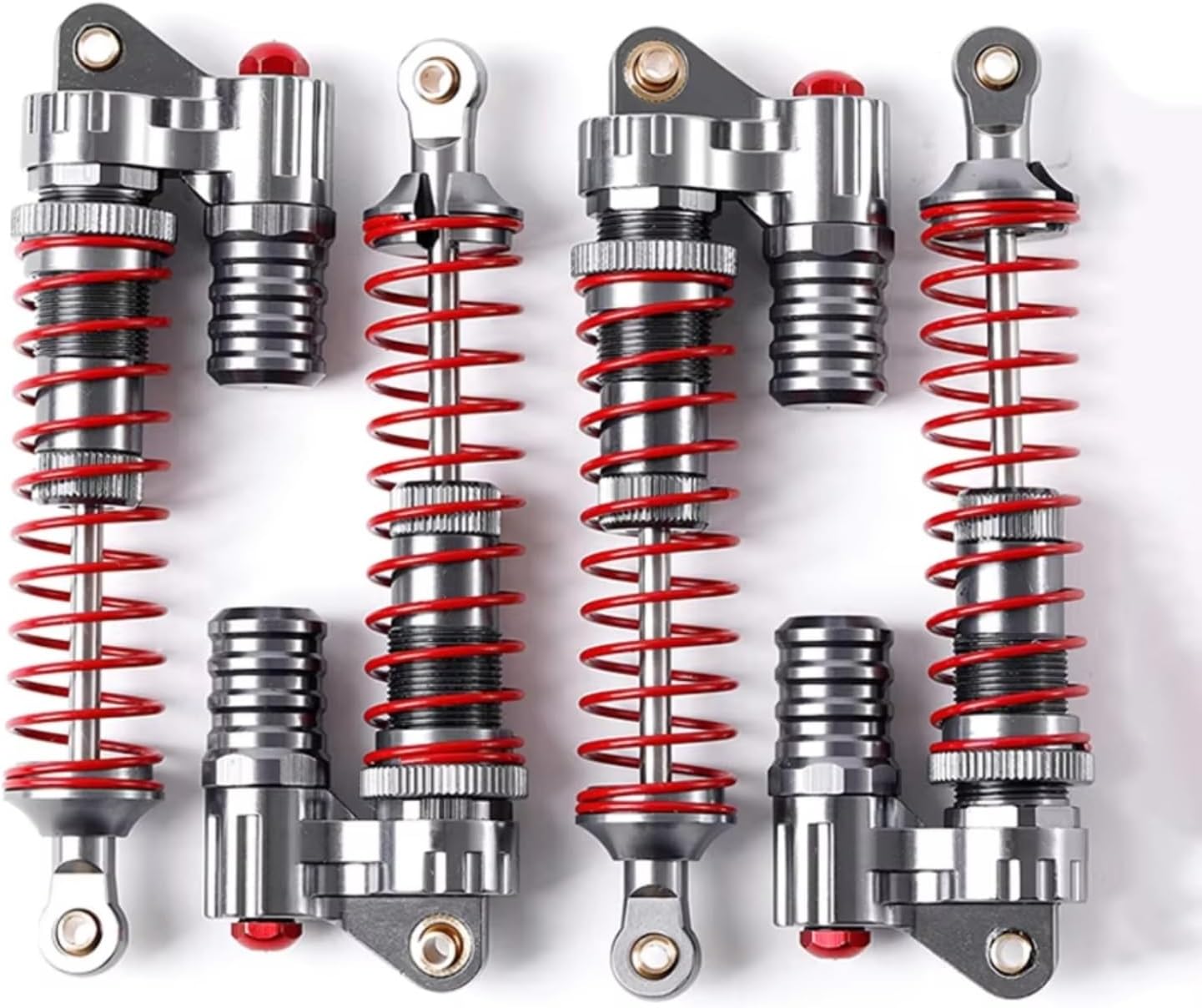 For Axial For SCX10 II 1/10 4ピースアルミ合金オイル調整式ショックアブソーバーリモートコントロールクロー