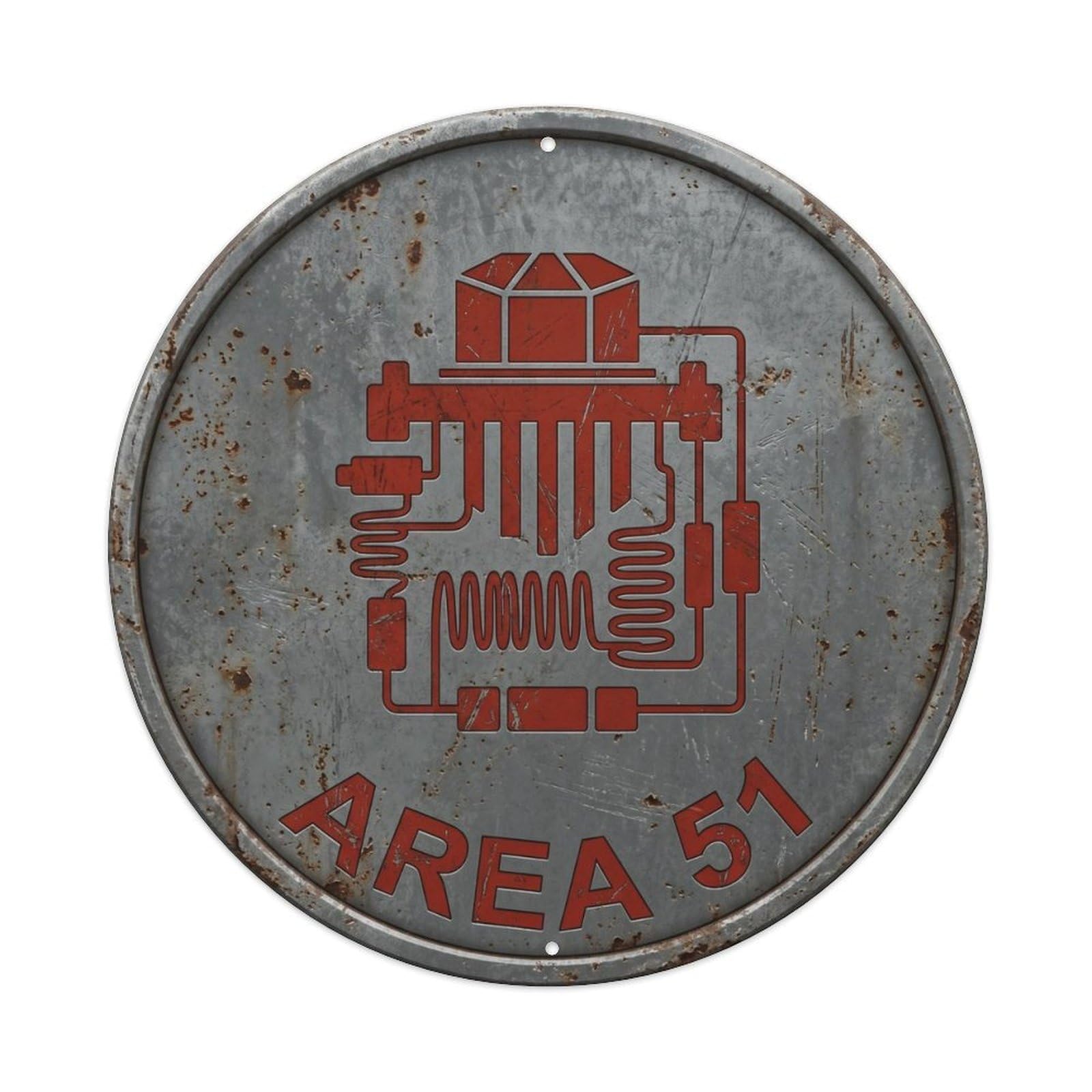 Cwbufd Vintage Style Alien Area 51 Alien Transistor Vintage Metal Tin Sign Plaque Wall Decor For Cafe, Club Bar, Office, Garden Metal Poster 8X8inch