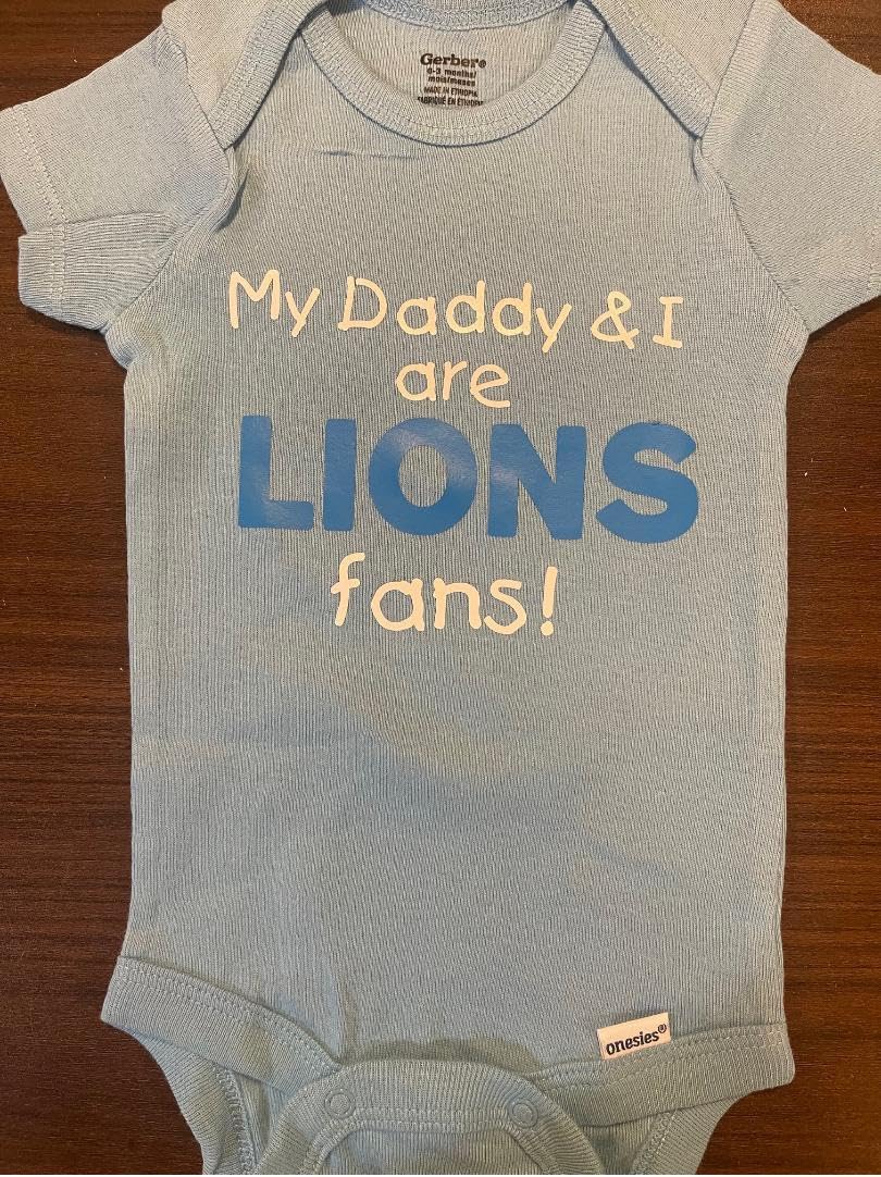 My Daddy and I are Detroit fans baby onesie ® bodysuit hockey baseball infant one piece