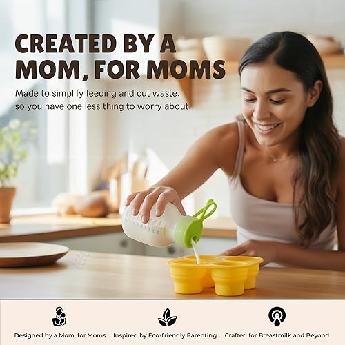 Miniatura 5 de Bandejas reutilizables para almacenamiento de leche materna con tapa para congelador l Cubo de comida para bebé 4 piezas Kit completo l Bandeja de