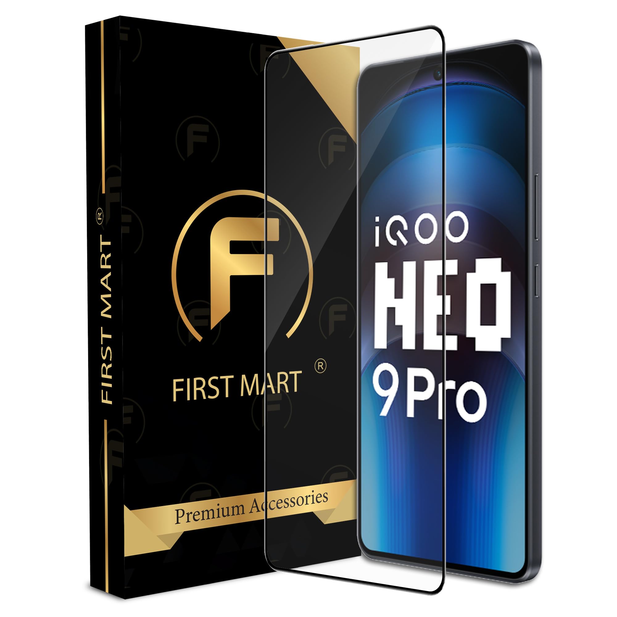 FIRST MART Tempered Glass for iQOO Neo 9 Pro 5G / iQOO 12 5G / iQOO Neo 9 5G with Edge to Edge Full Screen Coverage and Easy Installation Kit, Pack of 1, Transparent (B0CWD9D7B8) Amazon Price History, Amazon Price Tracker