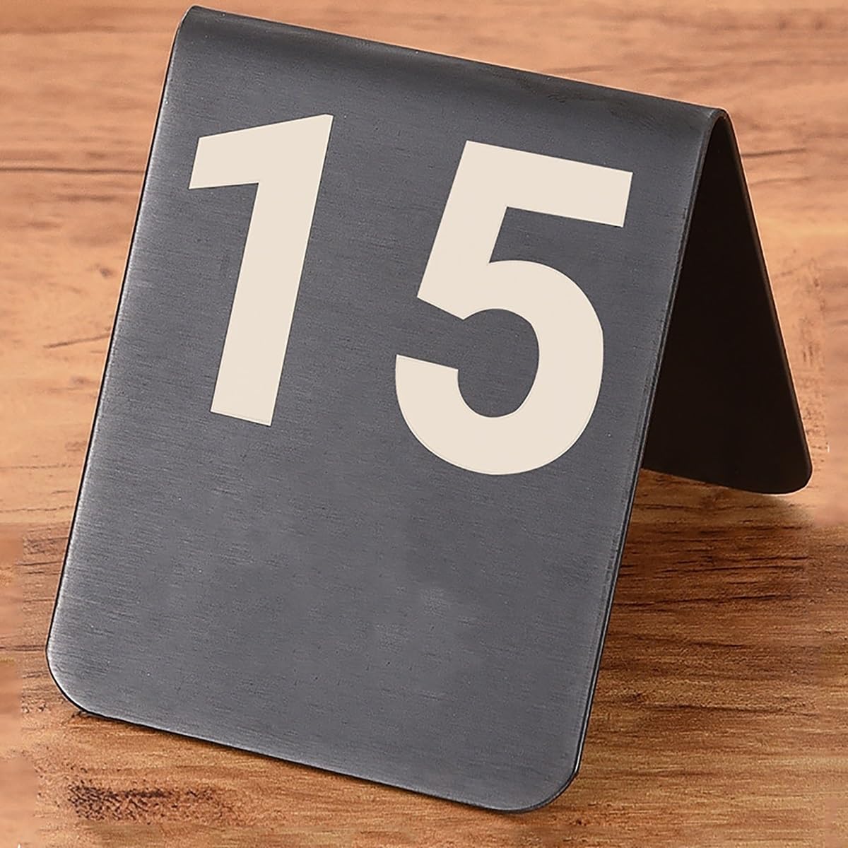 Números de mesa Números de mesa 1-5/10/20, Números de mesa estilo tienda de campaña de acero inoxidable de titanio negro Placa de número de restaurante Placa de asiento reservada, Suministros para fi