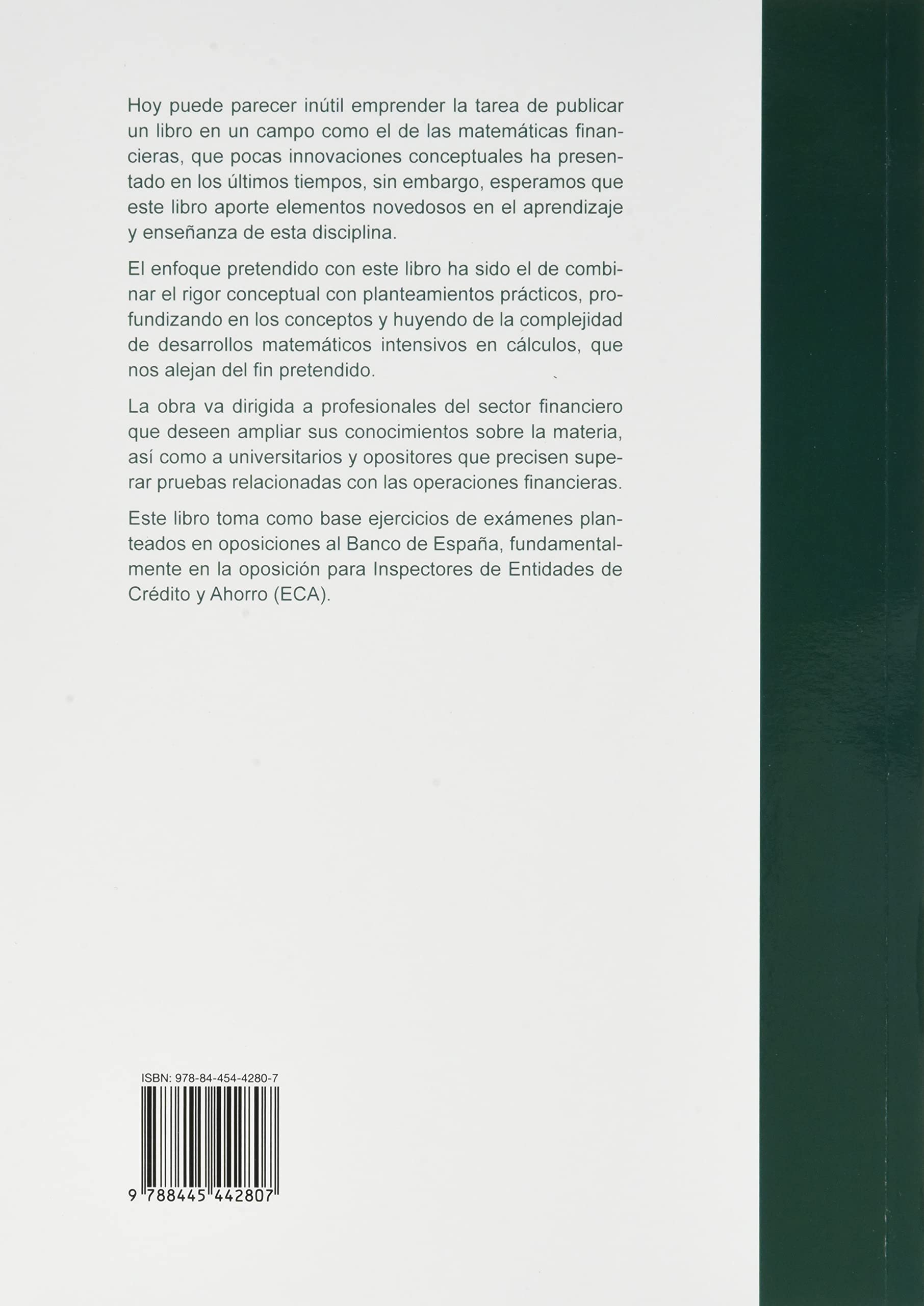 Matemáticas financieras (a través de los exámenes del Banco de España) (SIN COLECCION)