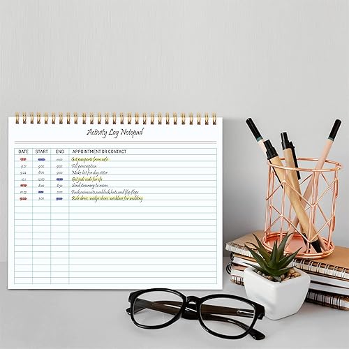 Miniatura 5 de Bloc de notas de registro de actividades, libro de registro de actividades en espiral para trabajo empresarial con lista de verificación,