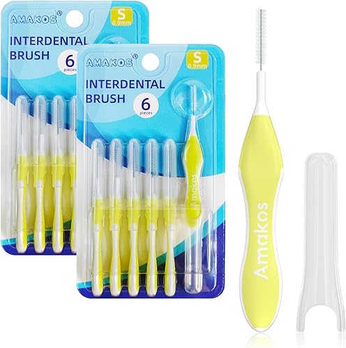 Amakos Cepillo interdental, cepillo dental suave para limpieza de dientes (0.031 in)