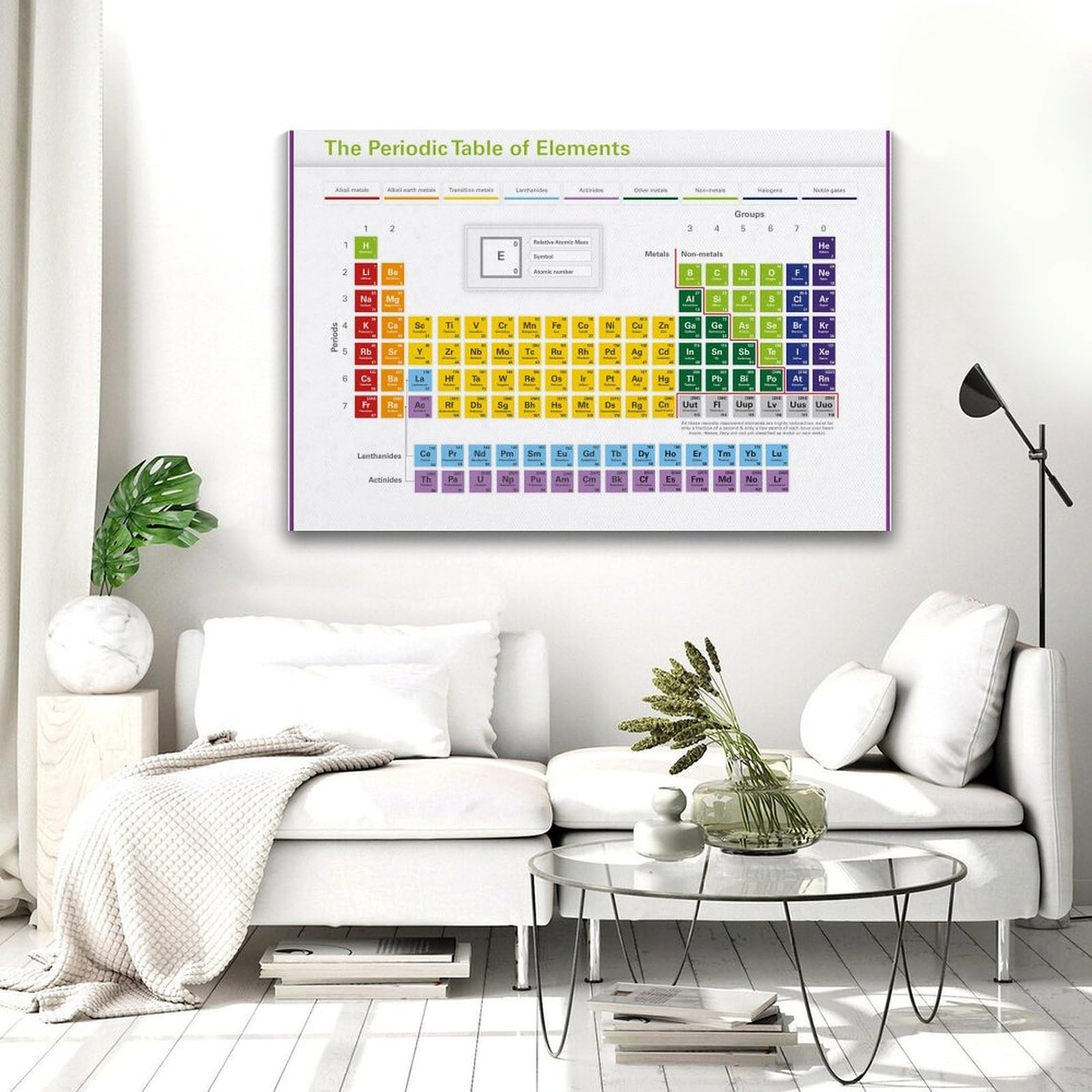 generisch Periodic Table of Elements Chart, nowoczesne wydruki na płótnie, obrazy dekoracyjne do pokoju chłopca lub dziewczynki, obrazy ścienne do salonu i obrazów z motywami świątecznymi, 30 x 40 cm