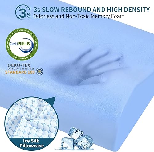 Miniatura 5 de Almohada cervical para aliviar el dolor de cuello, almohadas de espuma viscoelástica de contorno para dormir, almohada ergonómica sin olor, almohada