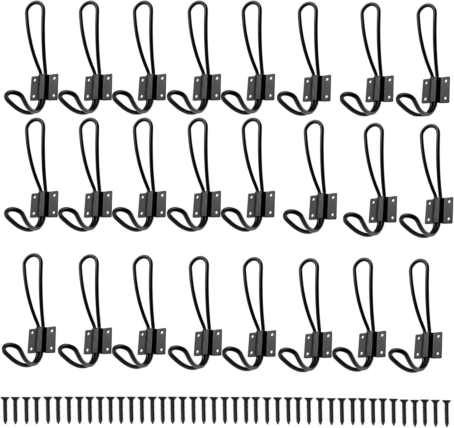 KisSealed Rustic Wall Hooks,24 Pack Decorative Vintage Hangers,Wall