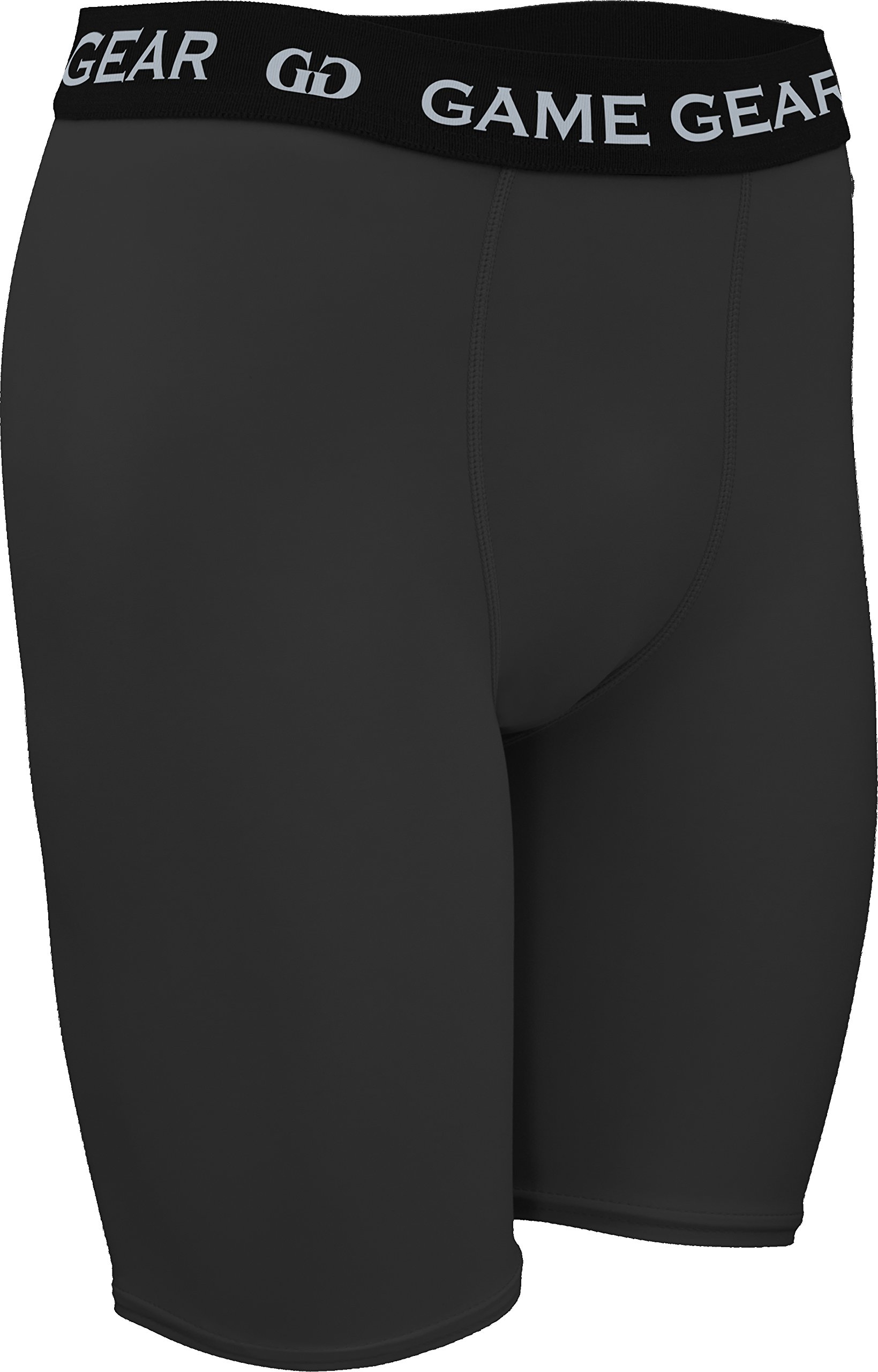 Game Gear Men’s and Women’s Compression Short-Active Wear Underneath Clothes for Soccer, Football, Running, and Basketball. Sizes SM-XXXL (Large, Black)