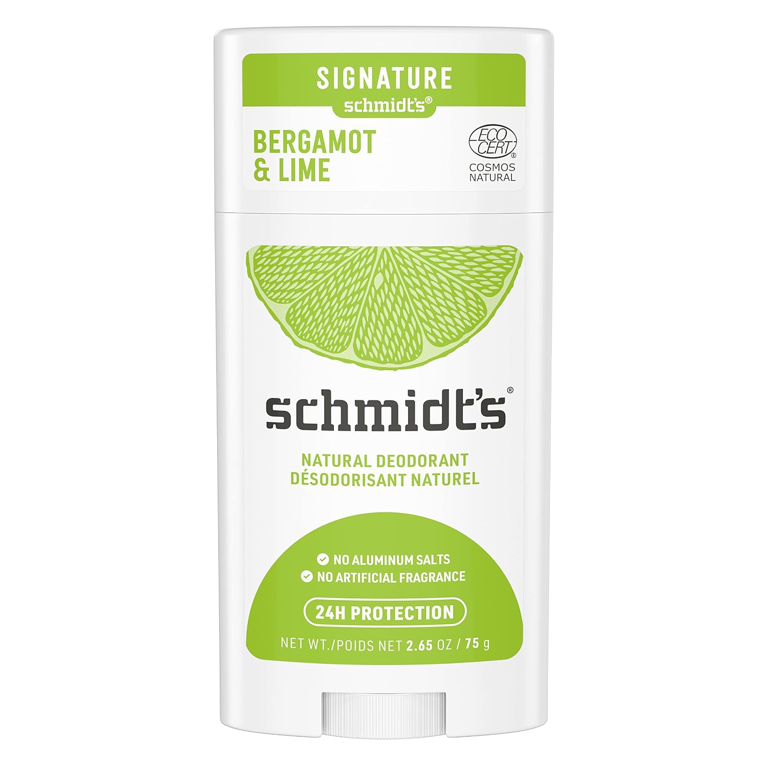Schmidt's Natural Deodorant Stick Bergamot and Lime Pack of 2 Aluminum Free Vegan