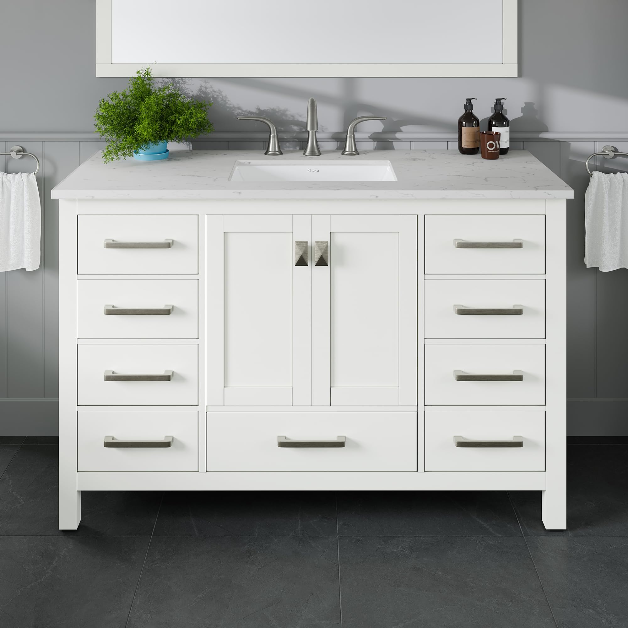 Eviva Aberdeen 48 Inch White Bathroom Vanity