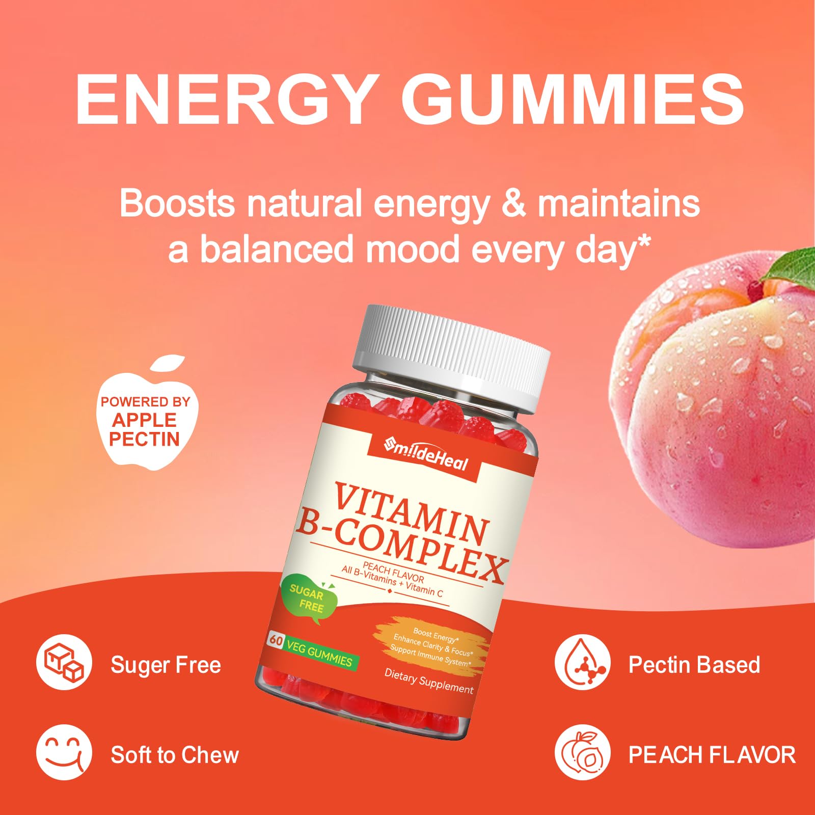 Vitamin B Complex Gummies for Women & Men - All B Complex & B12 - 60 Gummy — Amazon image 4