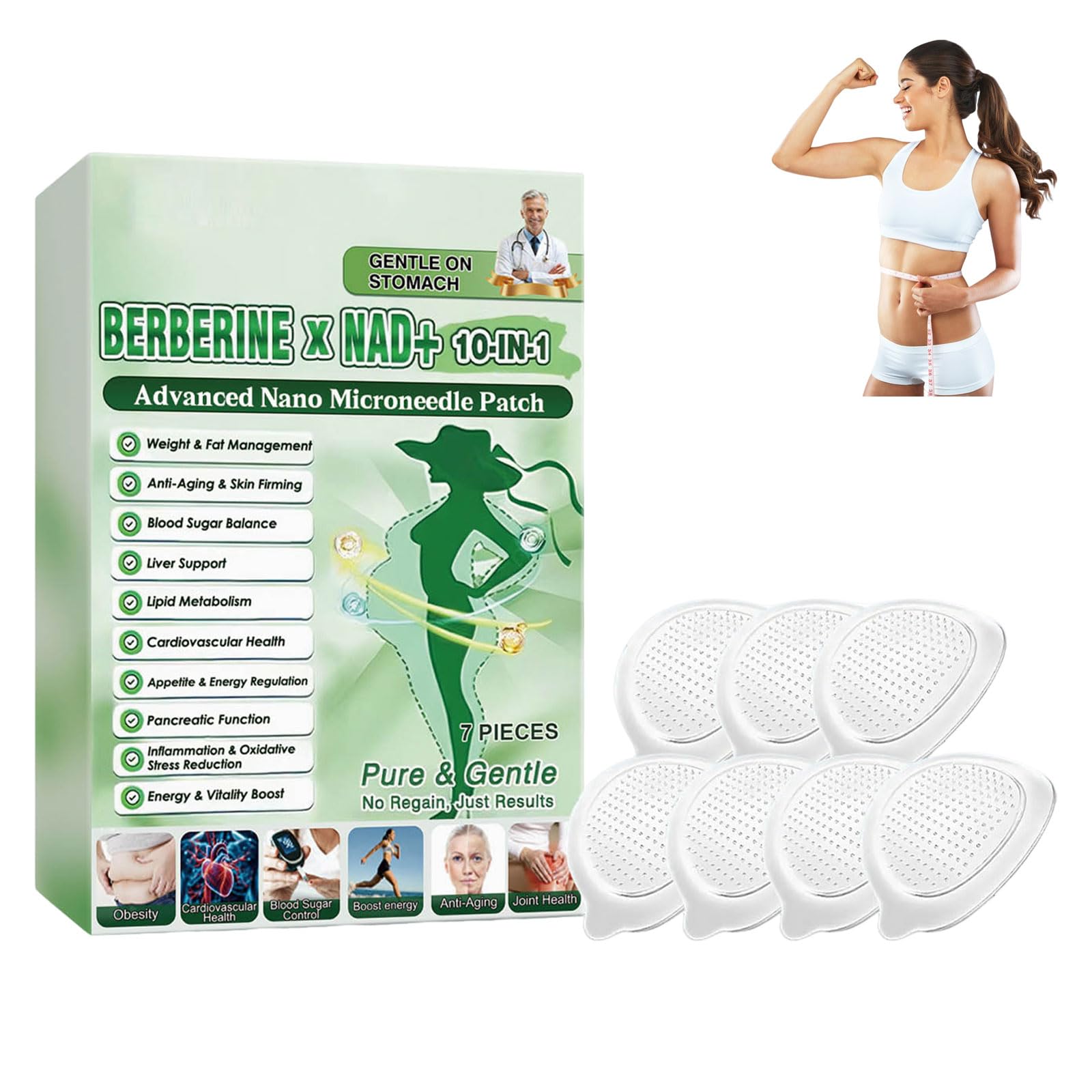 Générique Patchs Minceur Morin-GA 10 en 1 Na-no Microneedle Patch Boîtes Berbe-Rine Patchs pour Touss Types De Corps Usage Quotidien Advanced Na-no Microneedle Microneedle Boîtes Berbe-Rine 2026 - 3