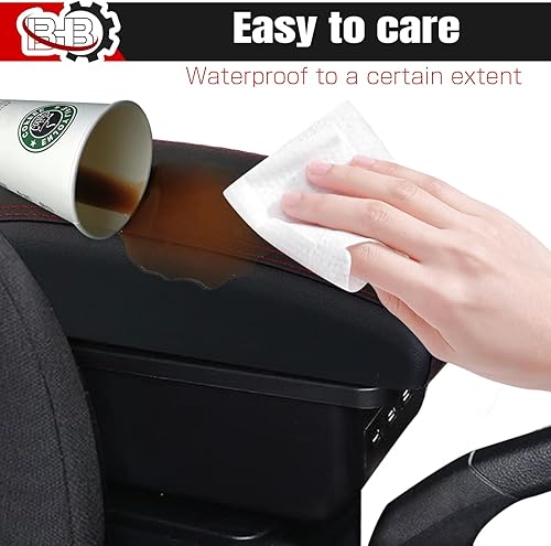 Miniatura 4 de BHB Caja de reposabrazos para consolas compatible con Nissan Almera Versa 2016-2019, caja de consola central, caja de reposabrazos de carga USB,