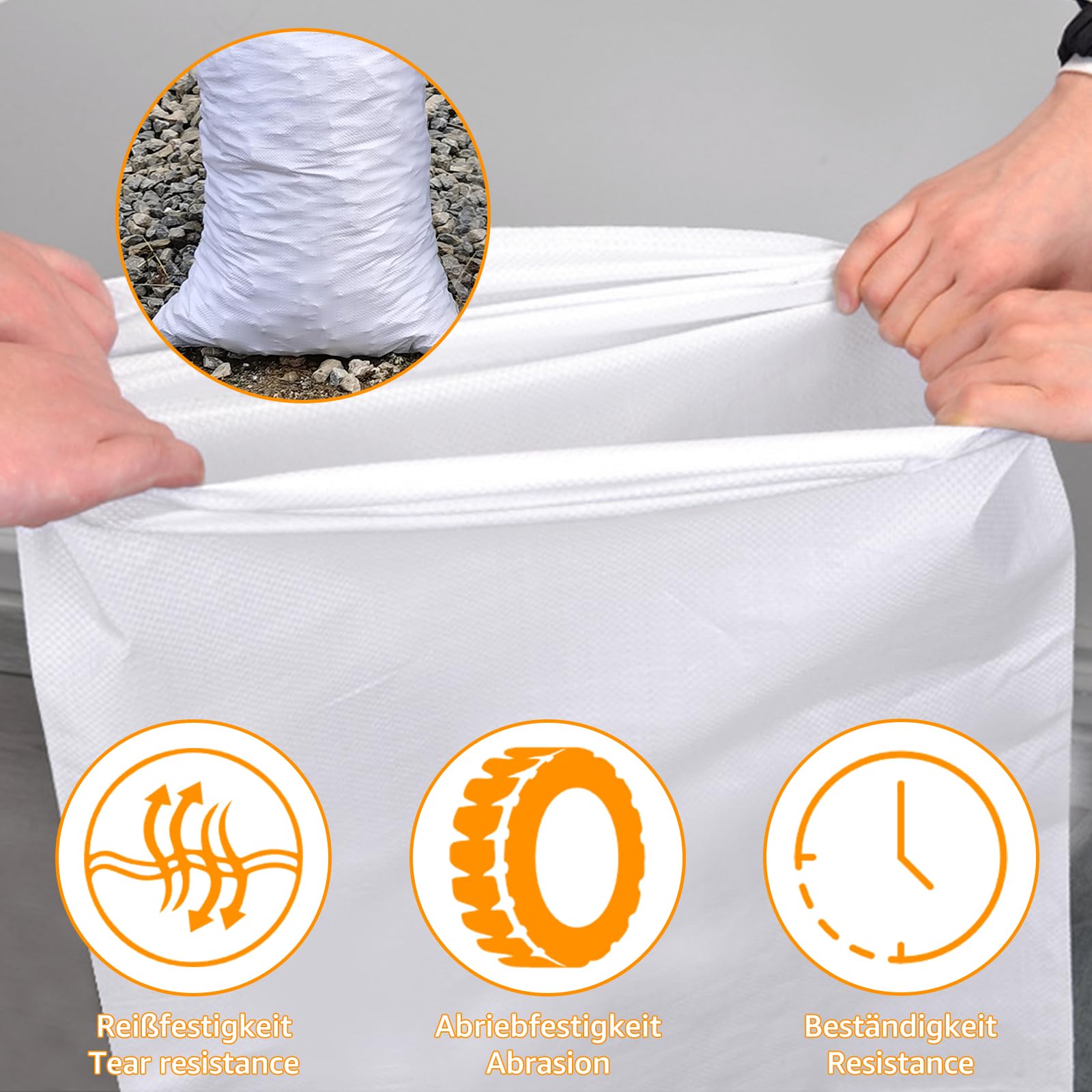 30 bolsas de tela de plástico, 50 kg, 65 x 110 cm, bolsas de arena para rellenar, bolsas de escombros de construcción, bolsas de patatas estables ideales para piensos, cereales, carbón,