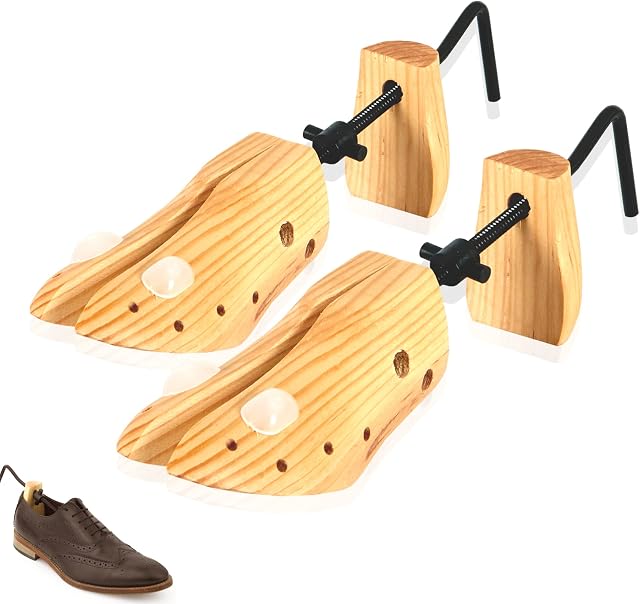 ZENO 2 x Mens Shoe Stretchers (Pair) | Premium Gents Pine Wood Stretchers | Shoe Tree Stretcher | Professional Wooden Shoe Stretchers for All Shoe Types | Size 6-12