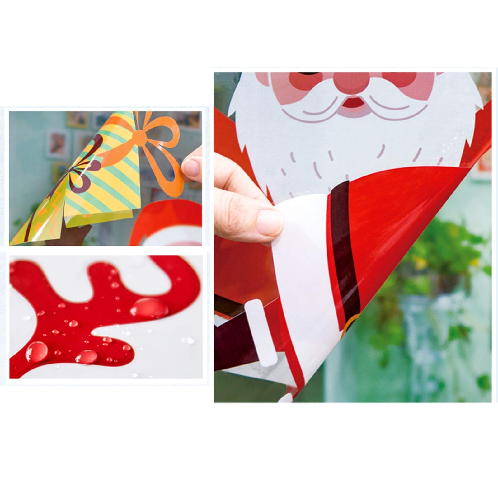 Joyeux Noël Fenêtre S'accroche À des Décorations,Joyeux Noël Autocollants De Fenêtre pour Les Décorations De La Saint-Valentin avec des Décalcomanies Amovibles pour Fenêtre pour La Maison