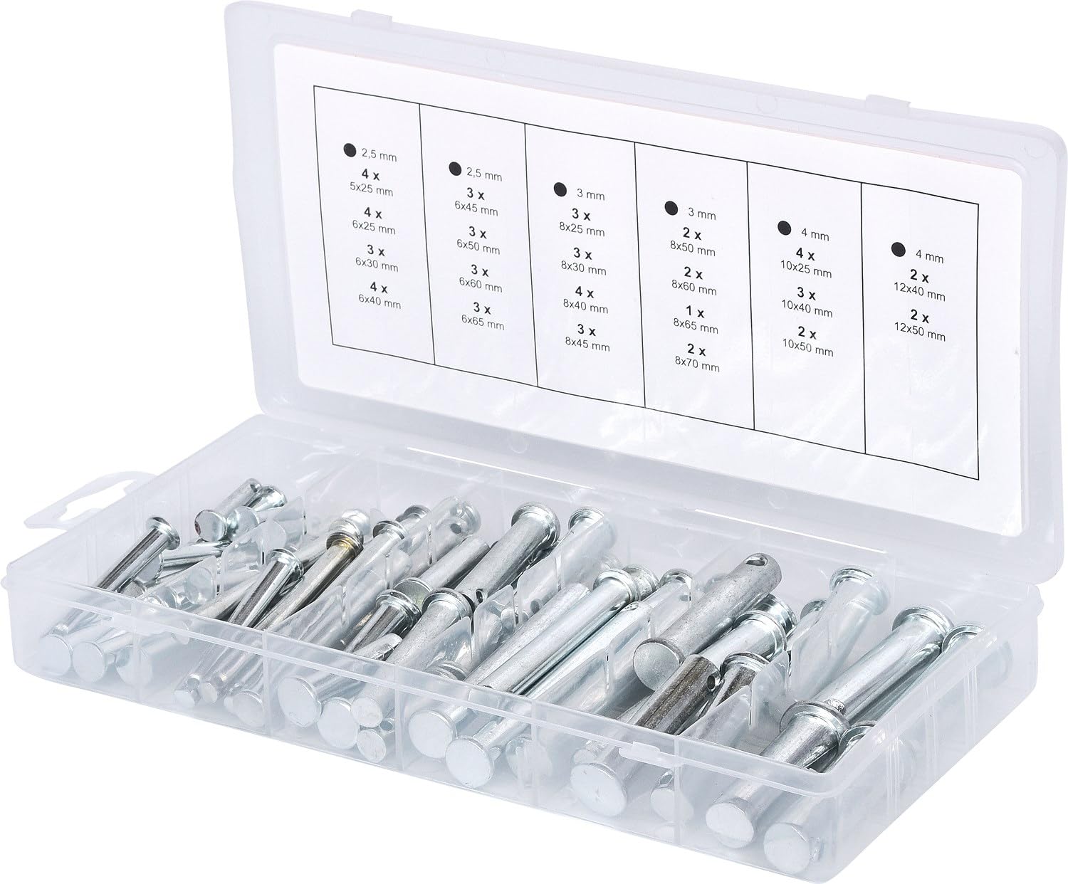 KS TOOLS 970.0210 Assortiment D'écrous de Sécurité, 60 Pcs, Gris