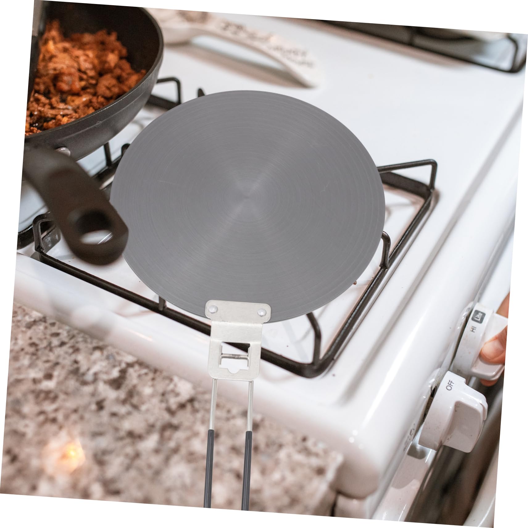 Mikinona Placa de Conducción de Calor de Aluminio con Asa, para Estufa de Gas, Calentamiento Uniforme y Diseño de Tirador, Cocina