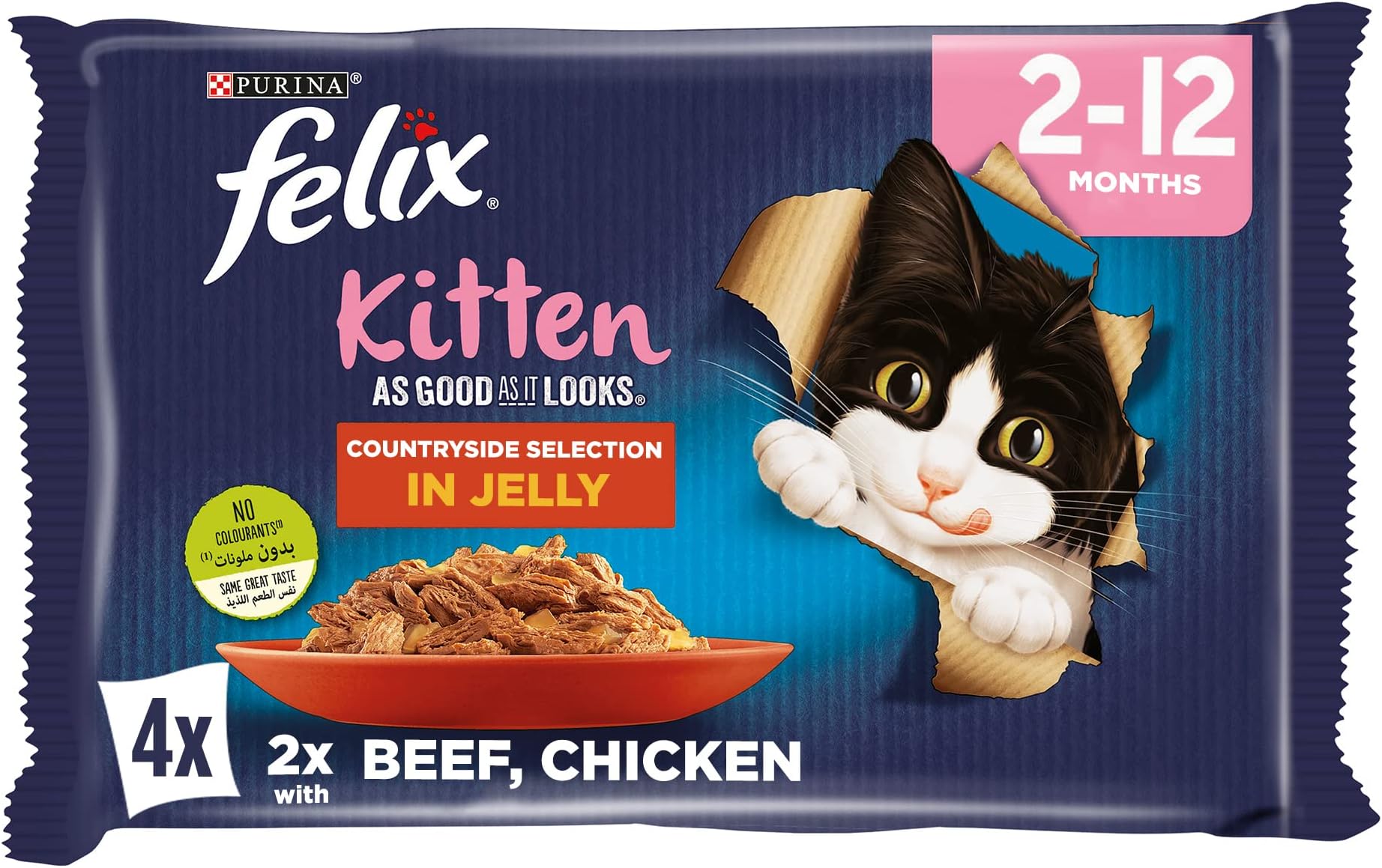 Purina - FelixJunior Countryside Selection In Jelly Wet Cat Food, 85G (4 Sachets)