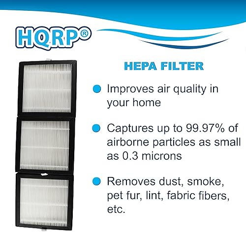 Miniatura 3 de HQRP Paquete de 3 filtros HEPA compatibles con Afloia (AQ8Q8)  HonatiHysure Q7  Tenergy Sorbi 2 en 1 purificador de aire