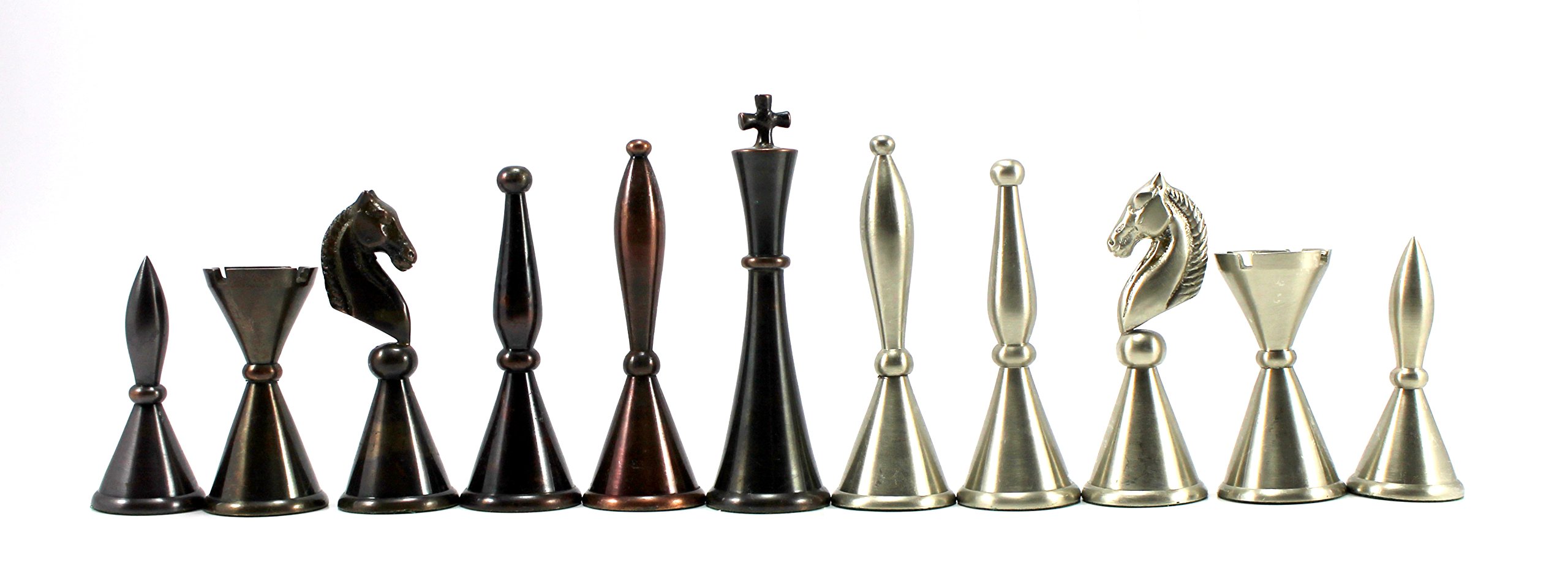 StonKraft Sammleredition Messing Schachfiguren Bauern - Schachfiguren (4" Französisch)