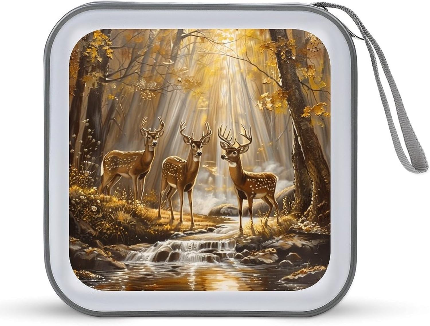 Hunt Deers Hunting Autumn Forests CD Case Portable DVD Storage Box CD Wallet Holder Binder Organizer for Car Home
