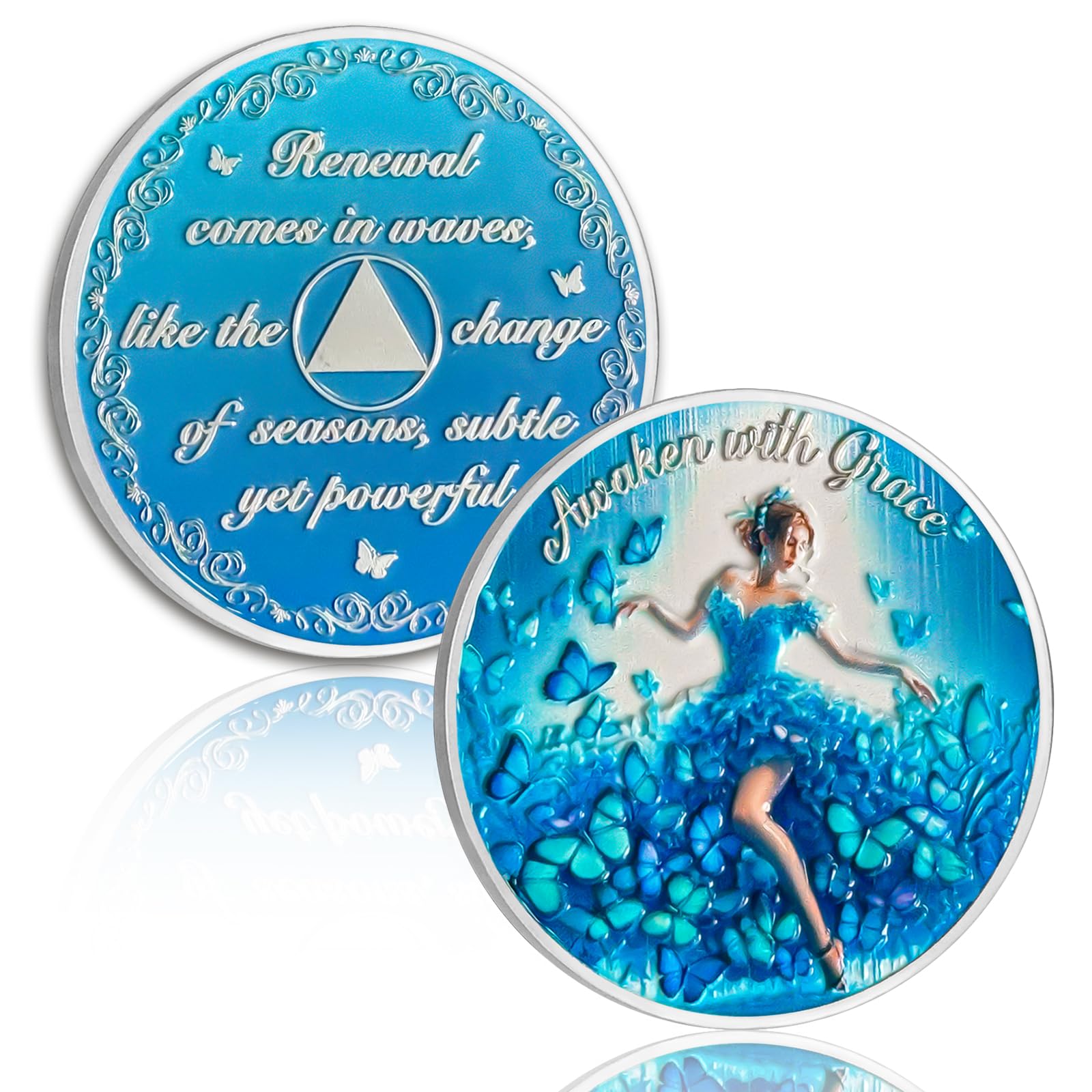 Sobriety Coin "Winter-Transformation" AA/NA Genesungsmedaill