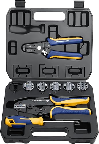 Miniatura 15 de haisstronica - Juego de herramientas de crimpado - 6 piezas de matrices de crimpado para termorretráctiles, nailon aislado, no aislado, terminal