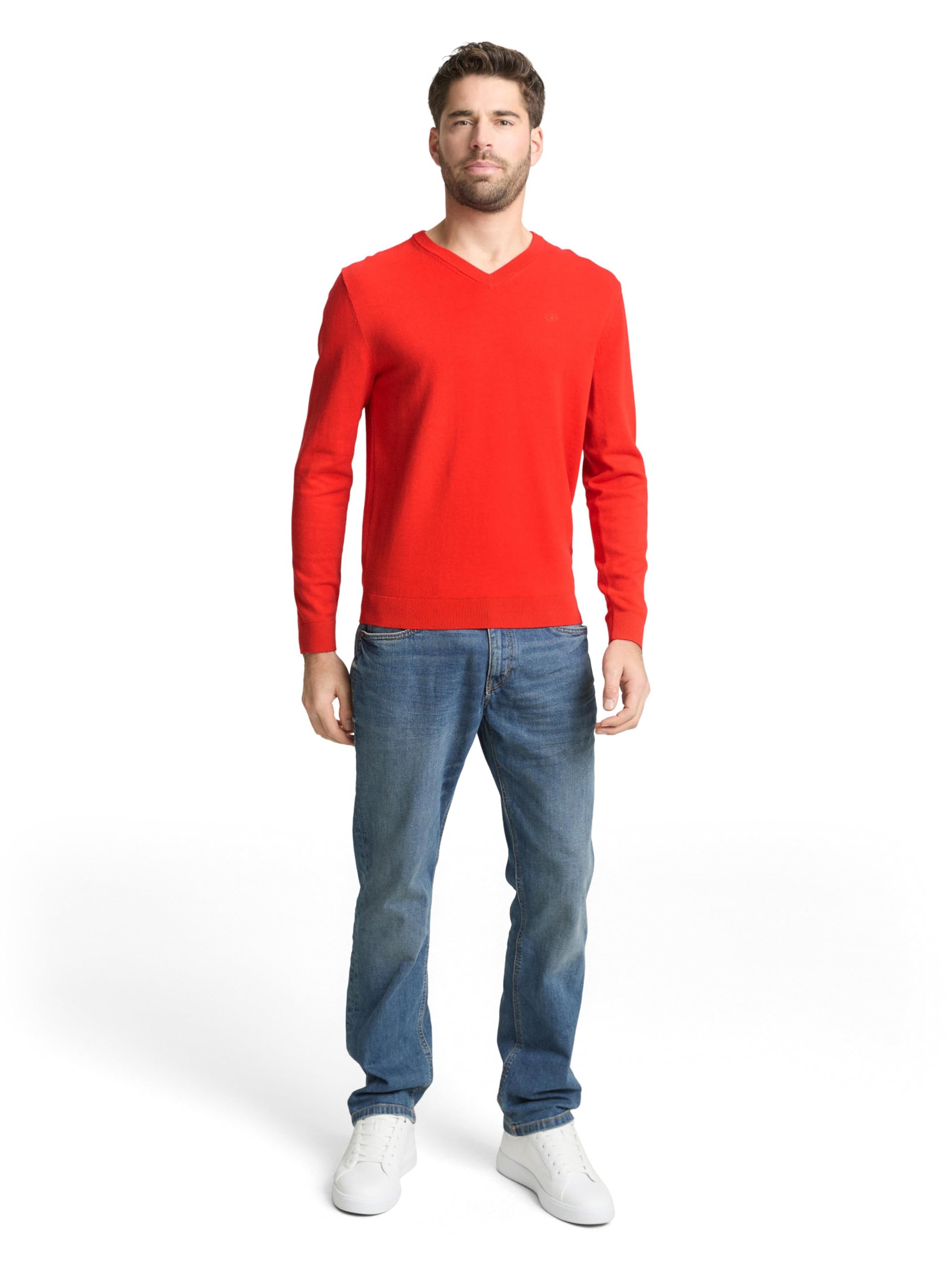 TOM TAILOR Uomini Maglione basic con scollo a V