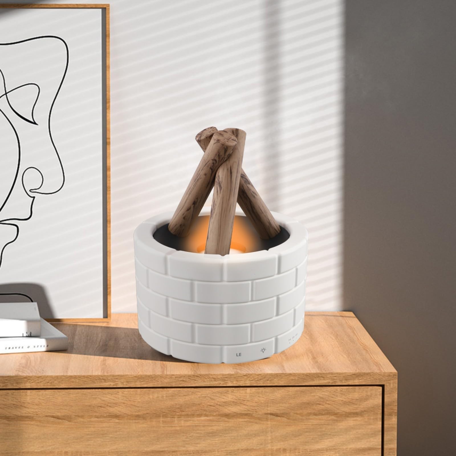 Umidificatore Fiamma per campeggio 250ml Diffusore Aromi con Luce LED per Oli Essenziali Purifiante per casa Ufficio