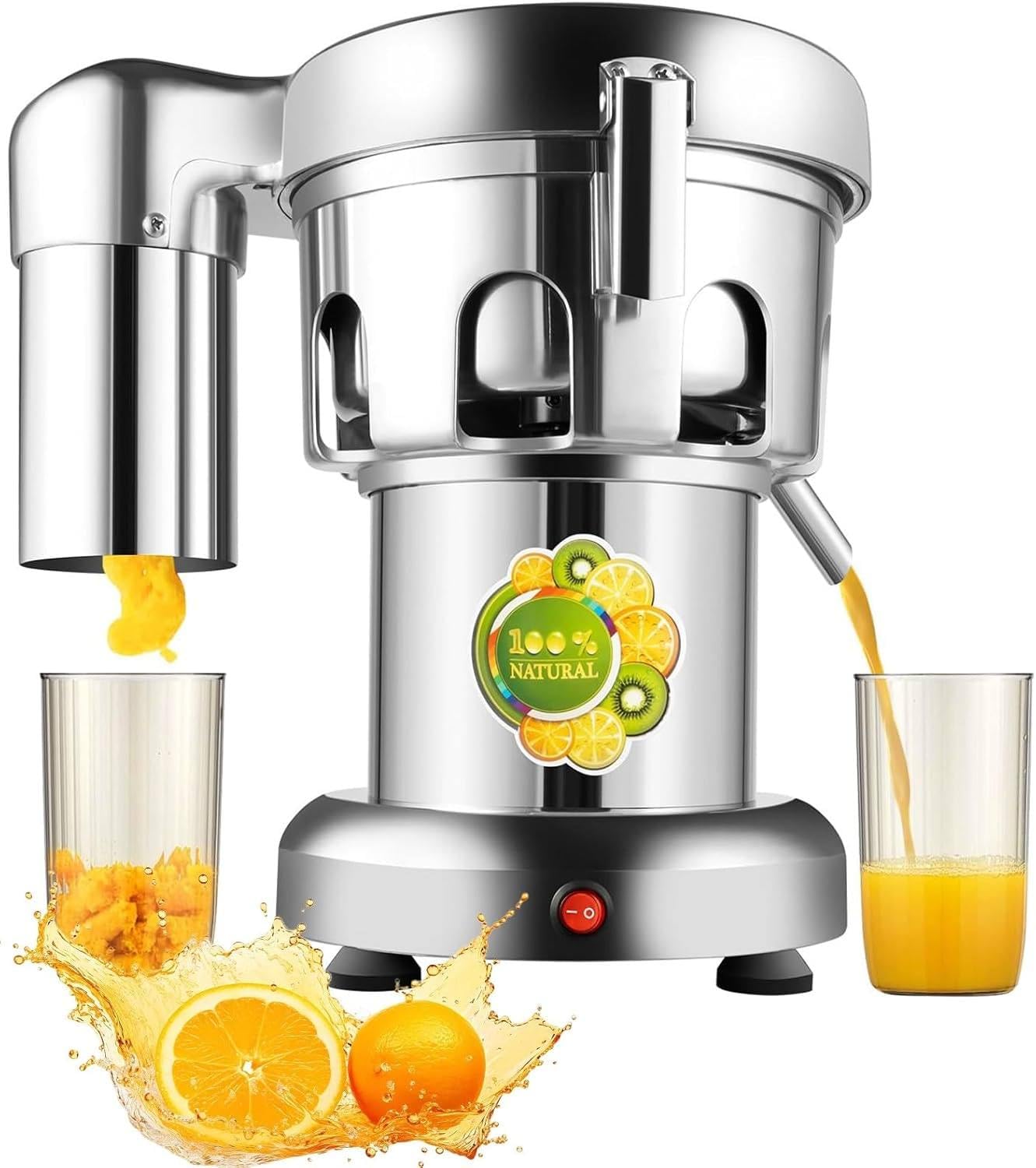 Extracteur de jus centrifuge Professionnel 370 W pour Agrumes, 2800 TR/Min, capacité 80-100 kg/h, Grande capacité 2 L pour Fruits et légumes, Dimensions 25 x 40 x 35 cm 550W