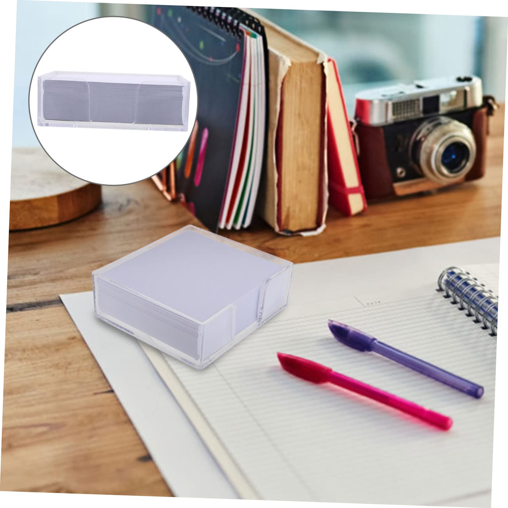 jojofuny 5 Boîtes Bloc Notes Pratique avec Boîte Transparente Papier à Message Non Adhésif pour Bureau et