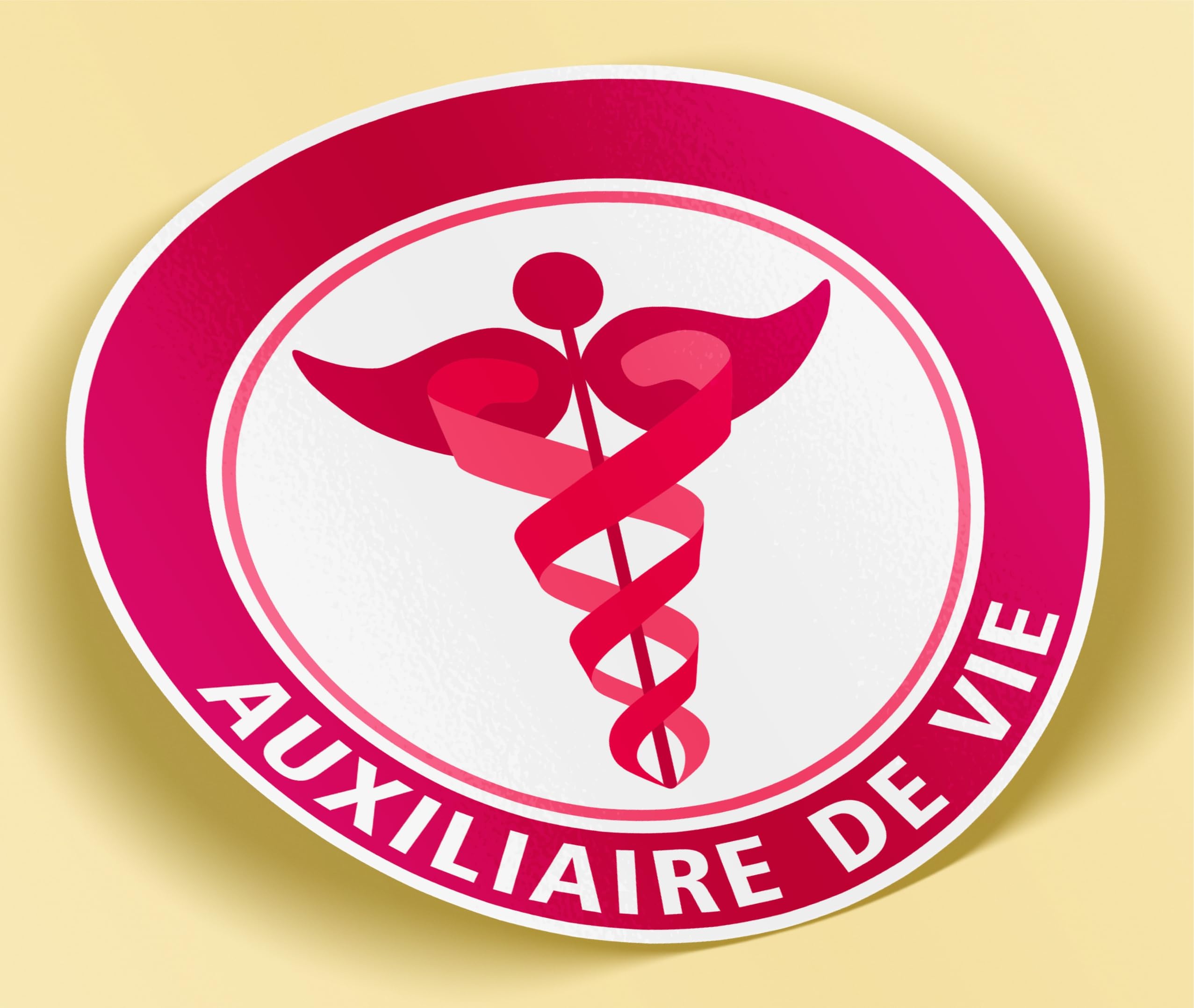 SC ® - Sticker/Autocollant - Vignette Caducée AMP - Aide Médico Psychologique - Date Personnalisable - Type De Pose Vitrophanie* (se Colle Sur Le Pare-brise à L'intérieur Du Véhicule
