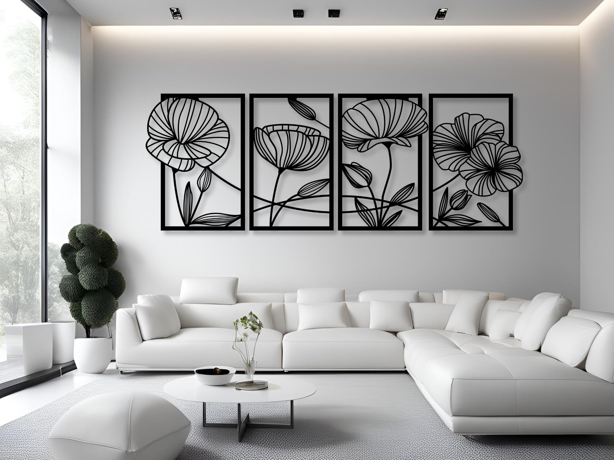 VAILLA Flores Cuadros decoracion salon modernos grande, Decoración de pared de madera 3D, Decorativos para Pared del hogar, Cuadro Habitacion, Quadros decoração sala, (Flores 9)