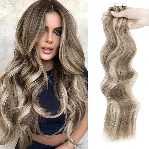 Miniatura 1 de Extensiones de cabello adhesivas, 10 unidades, 1.76 oz, extensiones de cabello sintético rizado, ondulado, ondulado, 20 pulgadas, extensiones de