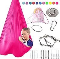 Vista 12 de Columpio Sensorial de Terapia Interior para Niños, Columpio Colgante de Alegría y Acurruco para Necesidades Especiales, Hamaca de Tela Ajustable