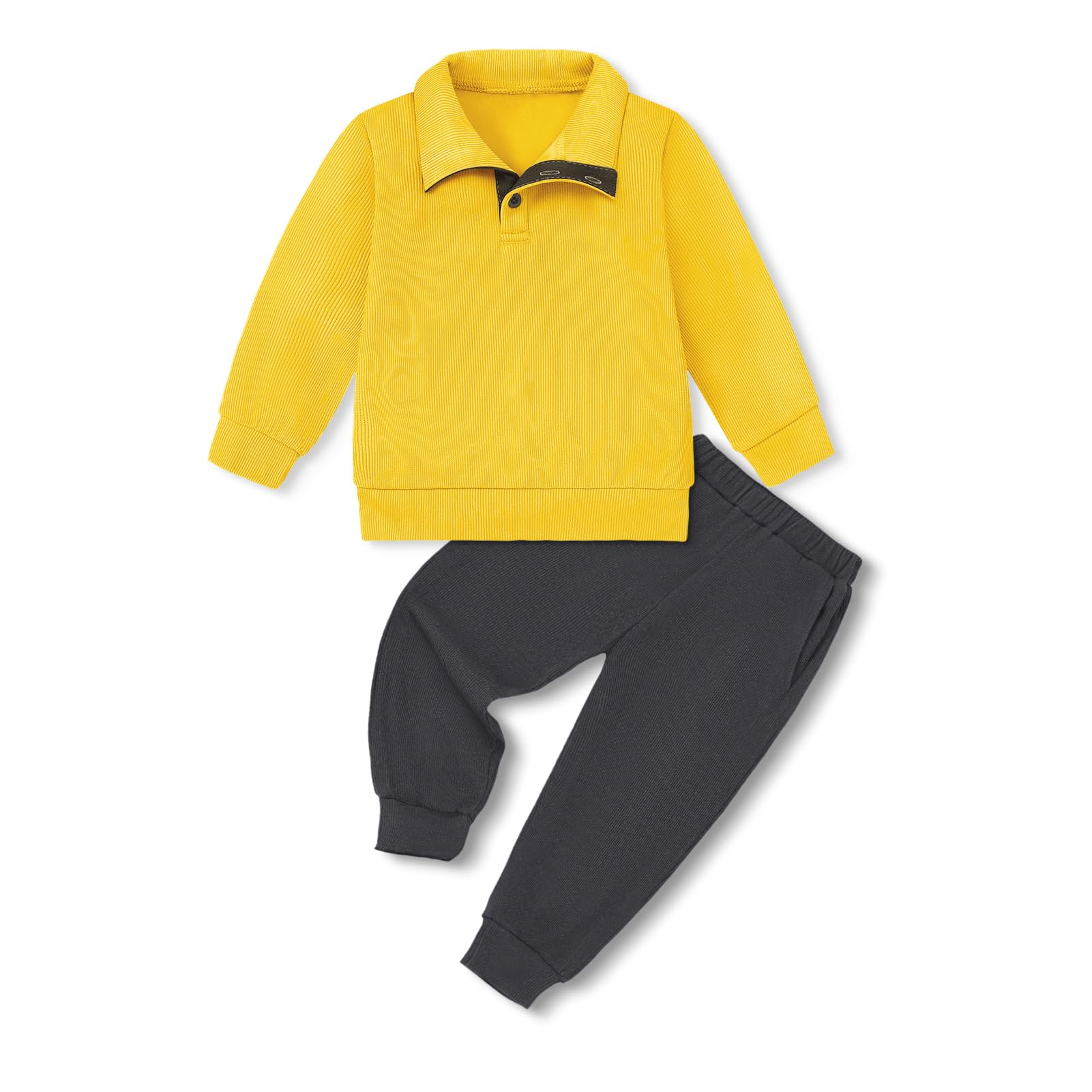 Toddler Boy Clothes 2PCS Fall Winter Baby Boy Outfit Long Sleeve Solid Sweatshirt +Pants Sweatsuit Clothing Set 1-5T