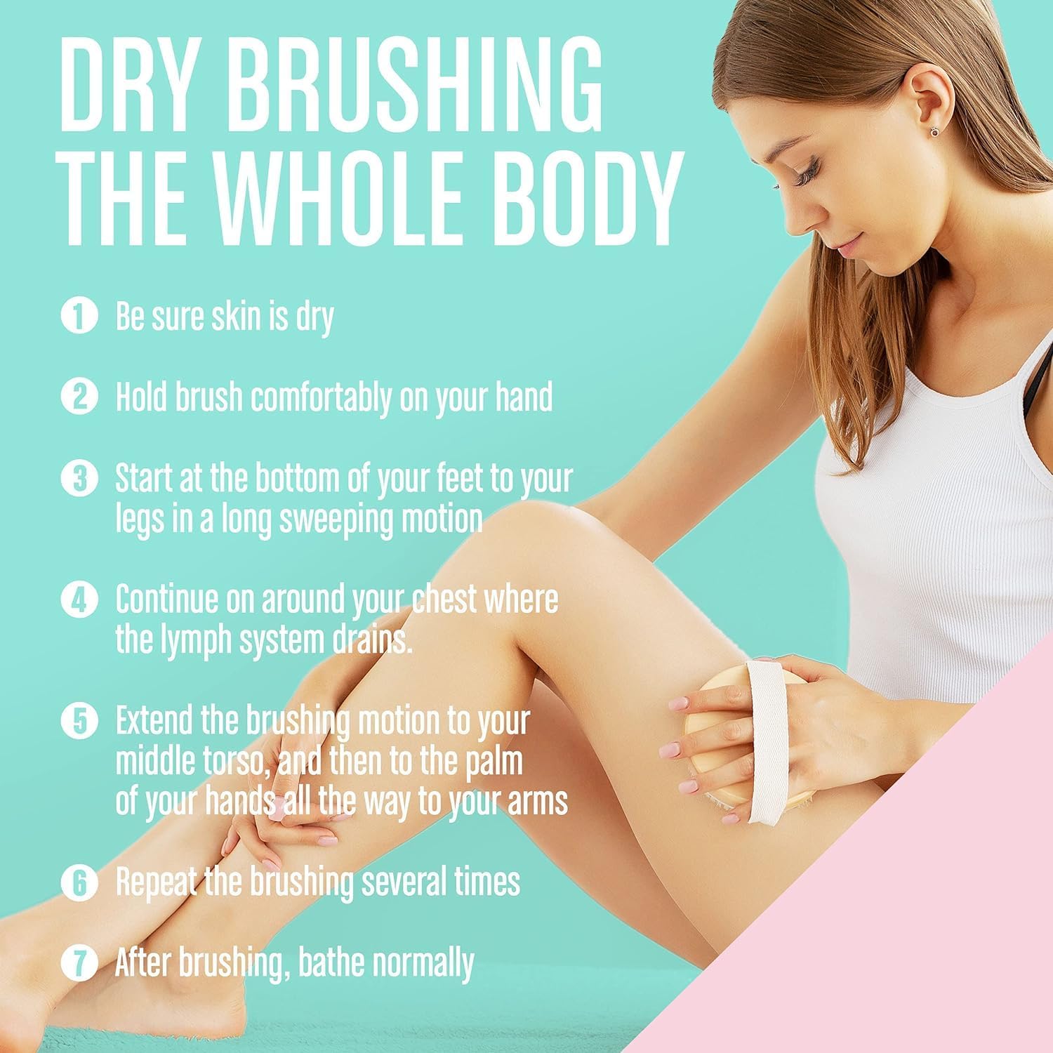 ToYooZe Dry Brushing Body Brush Exfoliating Brush Body Scrubber Wooden Shower Brush Body Exfoliator Dry Brush Bath Brush for Cellulite and Lymphatic, Improve Circulation, Stop Ingrown Hairs 4