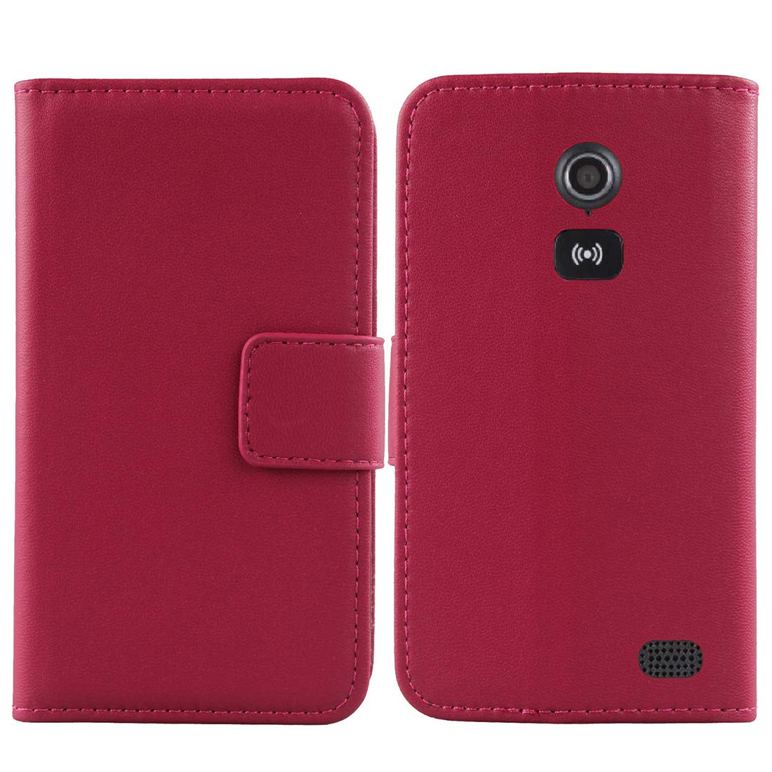 Lankashi Premium Genuine Real Flip Folder Folio Leather Case For Doro Liberto 8031 8030 4.5" Book Wallet Business Phone Protection Protector Cover TPU Silicone Skin Pouch Etui (Rose)