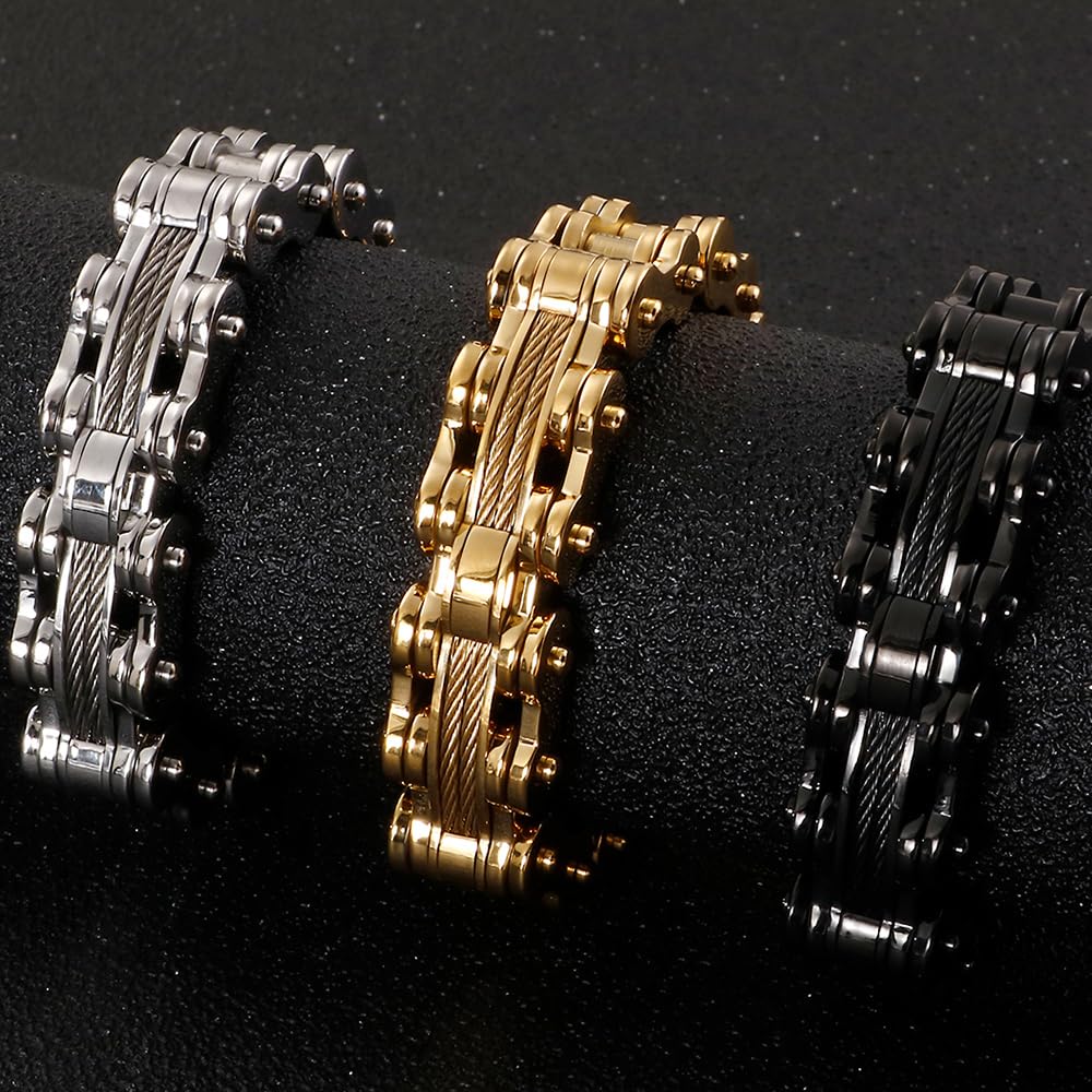 Armbänder für Herren, Geschenk, Damen, 13 mm, Motorradketten, Biker, Herren-Handbänder