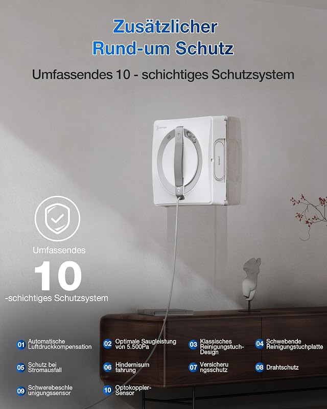ECOVACS Winbot W2 Pro ablaktisztító robot 3 fúvókás vízpermetezővel