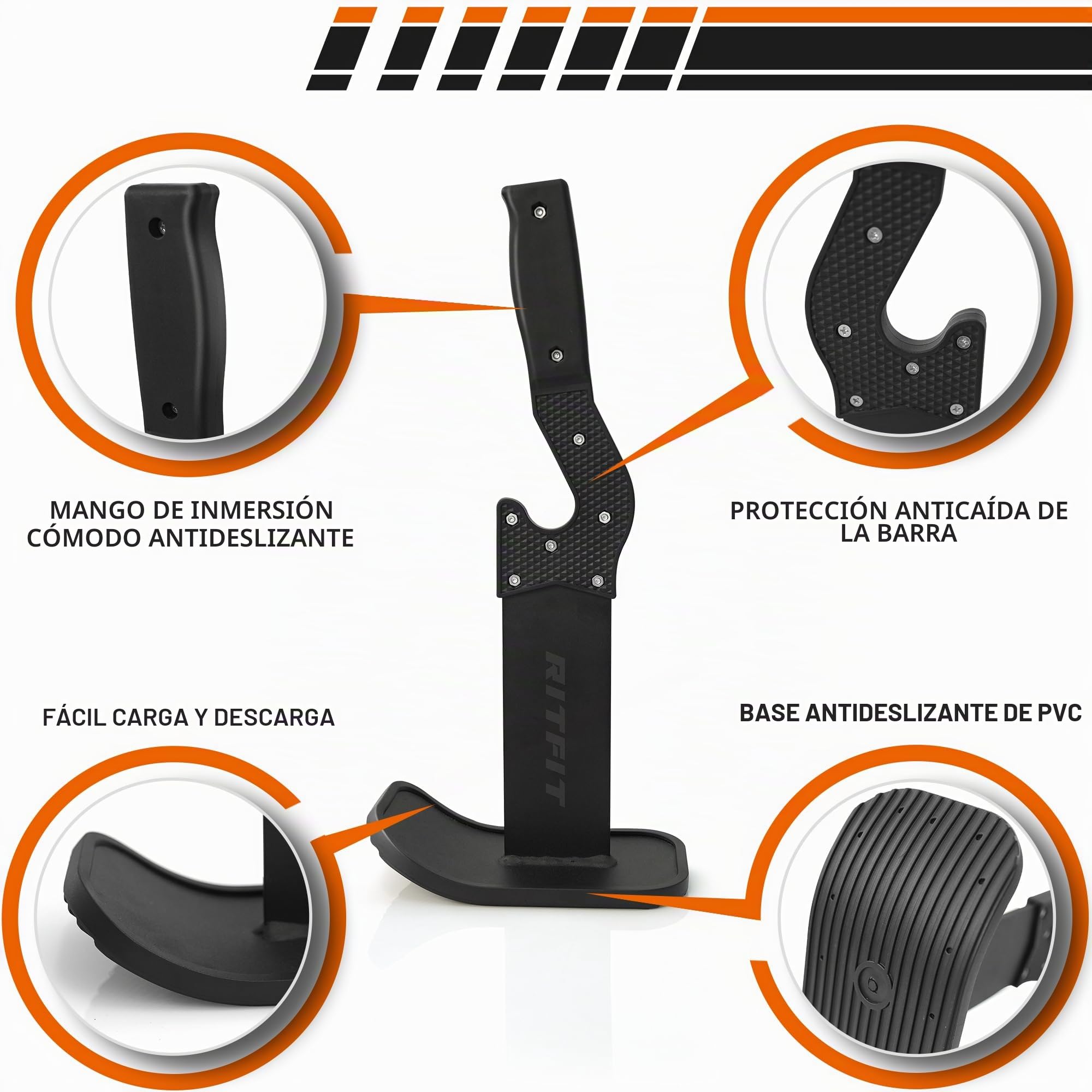 RITFIT Deadlift Jack/Barbell Jack Descargar 660LB Barbell Stand Bar con mango antideslizante y base,Perfecto para ejercicios de peso muerto y placas de barra de carga y descargas de pesas