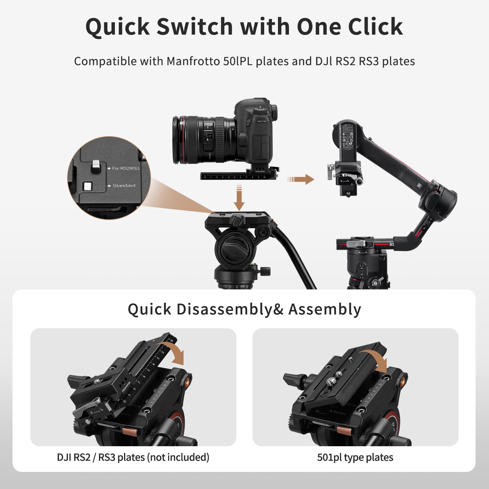 Cayer FP34DV 71 Pouces Monopode Professionnel Trépied Appareil Photo Télescopique Léger en Aluminium Monopode avec Tête Fluide Pan Tilt pour Canon Nikon Sony Olympus Panasonic DSLR Camera
