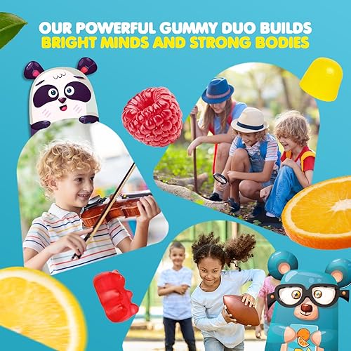 Miniatura 5 de DR. MORITZ Gomitas de magnesio calmante para niños (60 unidades, 2 paquetes) y paquete de gomitas de omega 3 para niños (90 unidades) - Bajo en