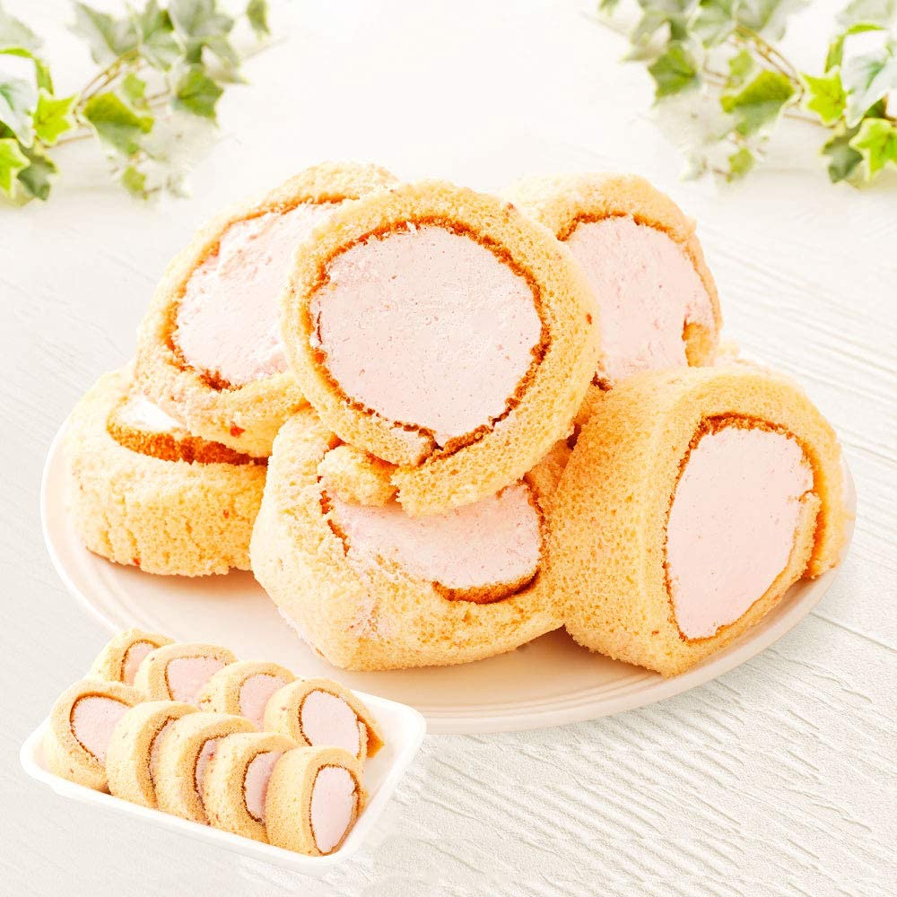 Amazon.co.jp: たべるン 冷凍 訳あり ロールケーキ いちご 500g お徳用